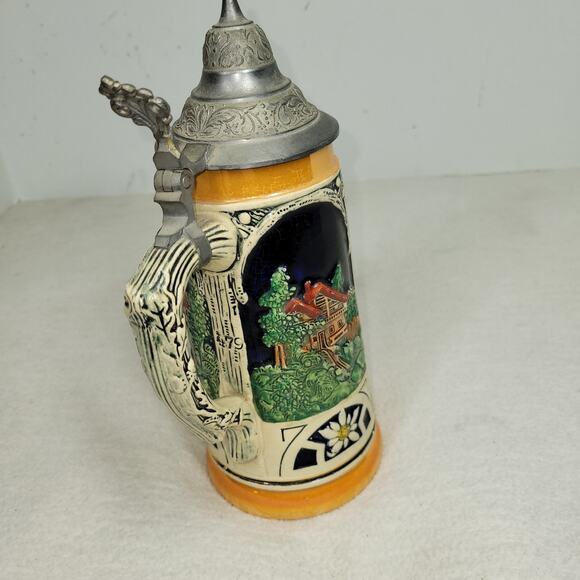 Vintage Pewter Beer Stein Lid West Germany Werner Corzelius Party Drinking Fun - Picture 14 of 16